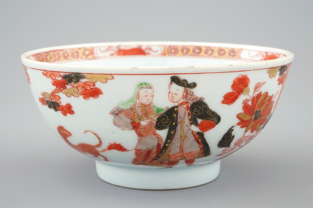 A Chinese verte-Imari "Governor Duff" bowl, Yongzheng, ca. 1730